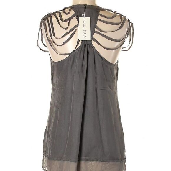 Walter Baker Women's Gray Silk Chiffon/Top Tank Top/Cami-NWT-Size 6 - Picture 3 of 7